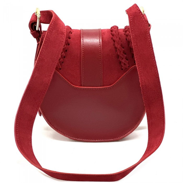 Italian Artisan Lara Vintage Suede Leather Messenger Bag Made In Italy