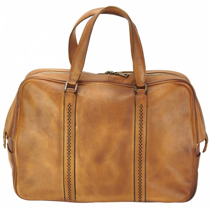 Italian Artisan Danilo Vintage Leather Travel Bag Made In Italy Unisex