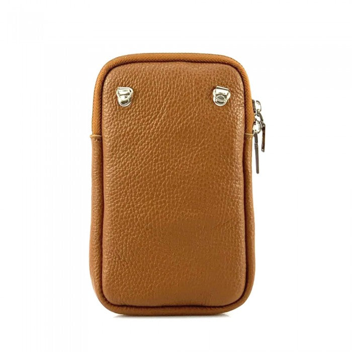 Italian Artisan  Leather Crossbody Cell Phone Case Holder Bag Made In Italy