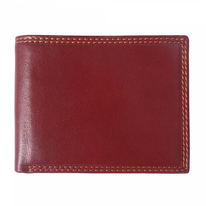 Italian Artisan Mens Leather Credit Card Holder Wallet with Coin Pocket Made In Italy