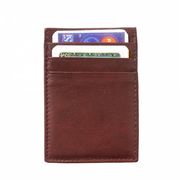 Italian Artisan Luigi Unisex Calfskin Leather Credit Card Holder with Money Clip | Made In Italy