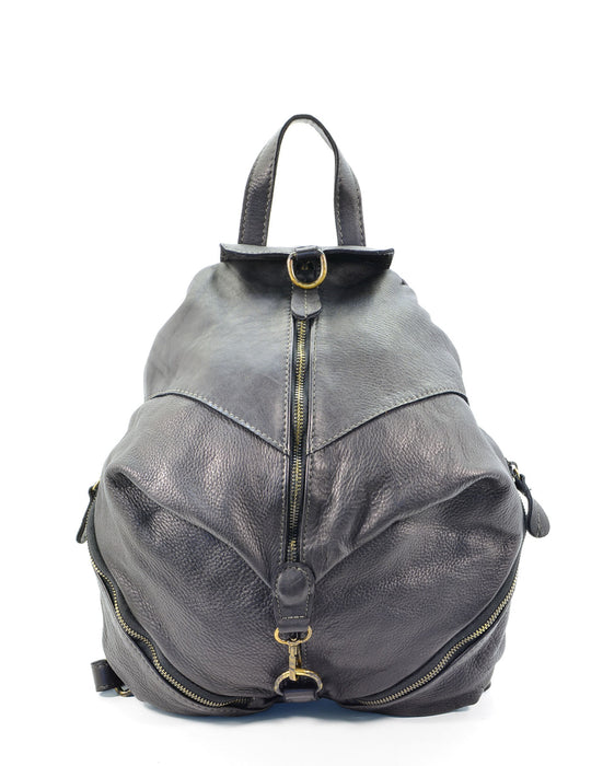 Italian Artisan Handcrafted Vintage Washed Calfskin Leather Backpack Made in Italy