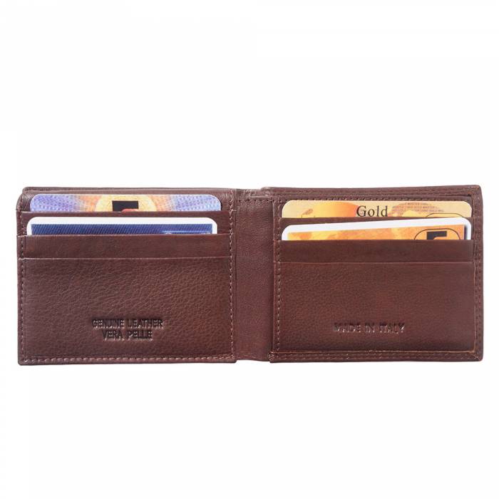Italian Artisan Roberto Mens Mini Wallet In Genuine Calfskin Soft Leather Made In Italy