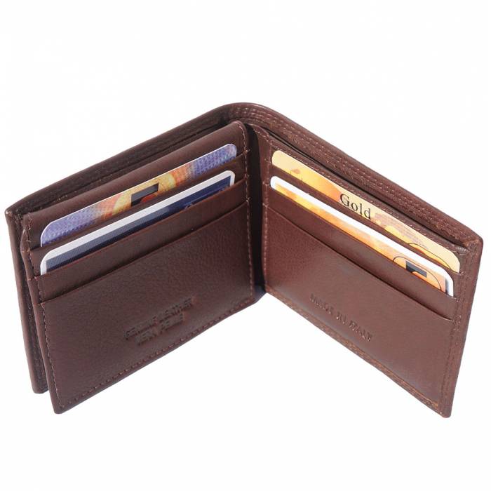 Italian Artisan Roberto Mens Mini Wallet In Genuine Calfskin Soft Leather Made In Italy