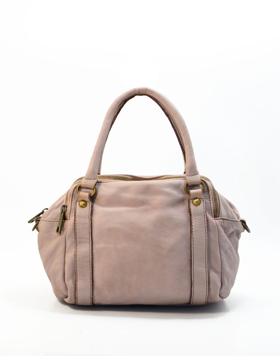 Italian Artisan Womens Handcrafted Vintage Satchel Handbags in Genuine Washed Calfskin Leather Made In Italy
