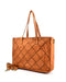 Italian Artisan Womens Handcrafted Vintage Washed Calfskin Leather Tote Handbag Made In Italy Cognac Oasisincentives.us