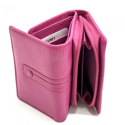 Italian Leather Wallet Artisan Piera Soft Calfskin Leather Made In Italy Fuchsia Available at OASISINCENTIVES.US