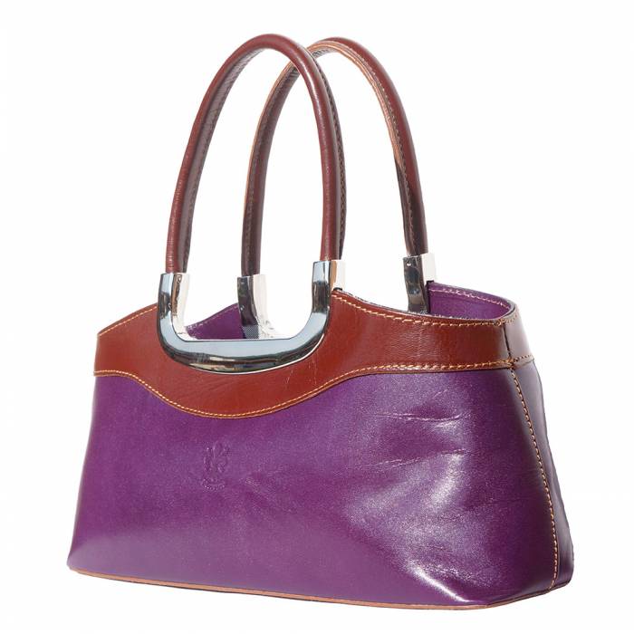 Italian Artisan Eleganza Womens Luxury Double Handle Handbag in Calfskin Leather Made In Italy