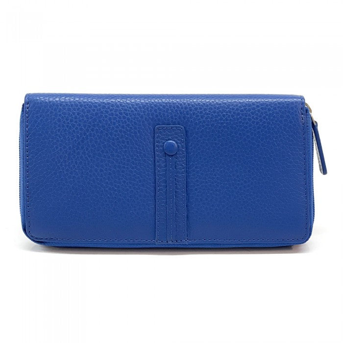 Italian Genuine Leather Zippy Wallet |Artisan Armando | Made In Italy Electric Blue Available At OASISINCENTIVES.US