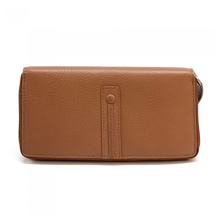 Italian Genuine Leather Zippy Wallet |Artisan Armando | Made In Italy Light Brown Available At OASISINCENTIVES.US