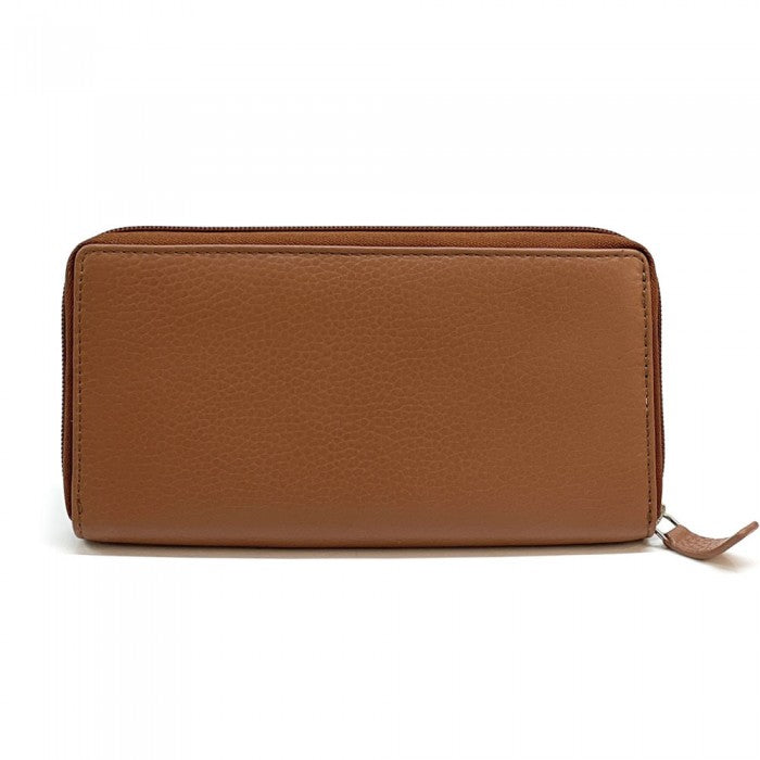 Italian Genuine Leather Zippy Wallet |Artisan Armando | Made In Italy Light Brown Available At OASISINCENTIVES.US