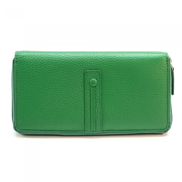 Italian Genuine Leather Zippy Wallet |Artisan Armando | Made In Italy Light Green Available At OASISINCENTIVES.US
