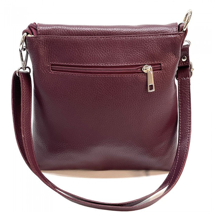 Italian Artisan Anna Crossbody Bag with a Flap Top in Genuine Calf Leather Made In Italy