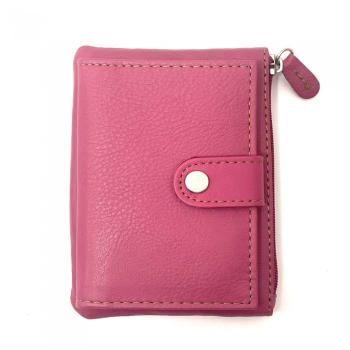Italian Artisan Alexandra Leather Credit Card Holder with Zip Coin Pocket  Made In Italy