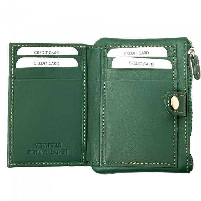 Italian Leather Credit Card Holder with Zip Coin Pocket by Artisan Alexandra |Made In Italy