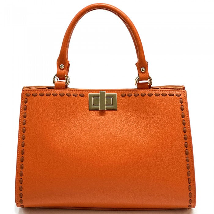Italian Artisan Mirella Calfskin Leather Tote Handbag Made In Italy