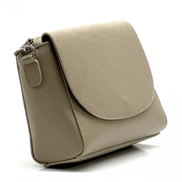 Italian Artisan Elsa Womens Handcrafted Shoulder Handbag In Genuine Calfskin Leather Made In Italy