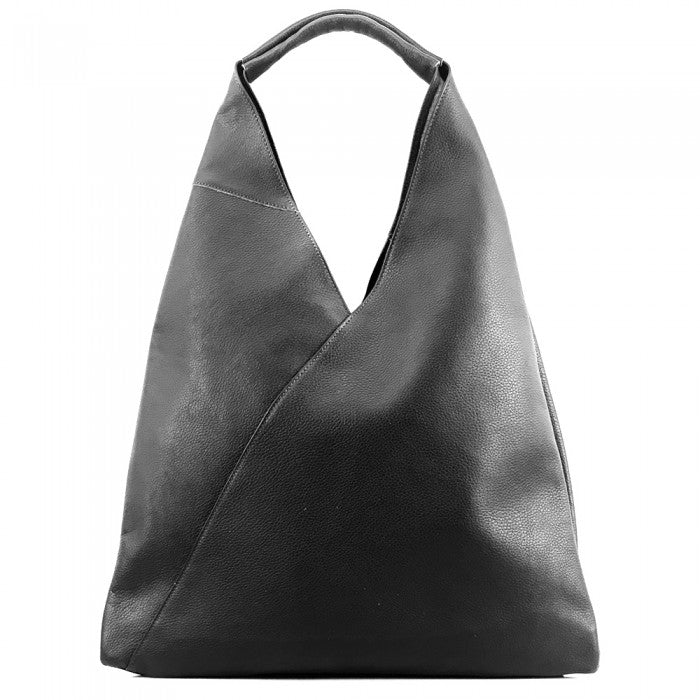 Italian Artisan Valencia Womens Handcrafted Triangle Shoulder Handbag In Genuine Dollaro Leather Made In Italy