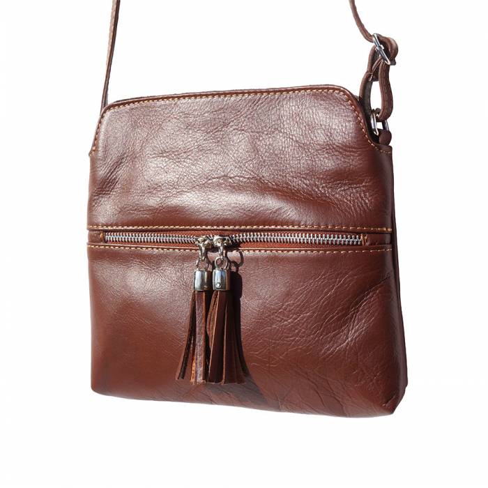 Italian Artisan Calfskin Leather Crossbody Handbag Made In Italy