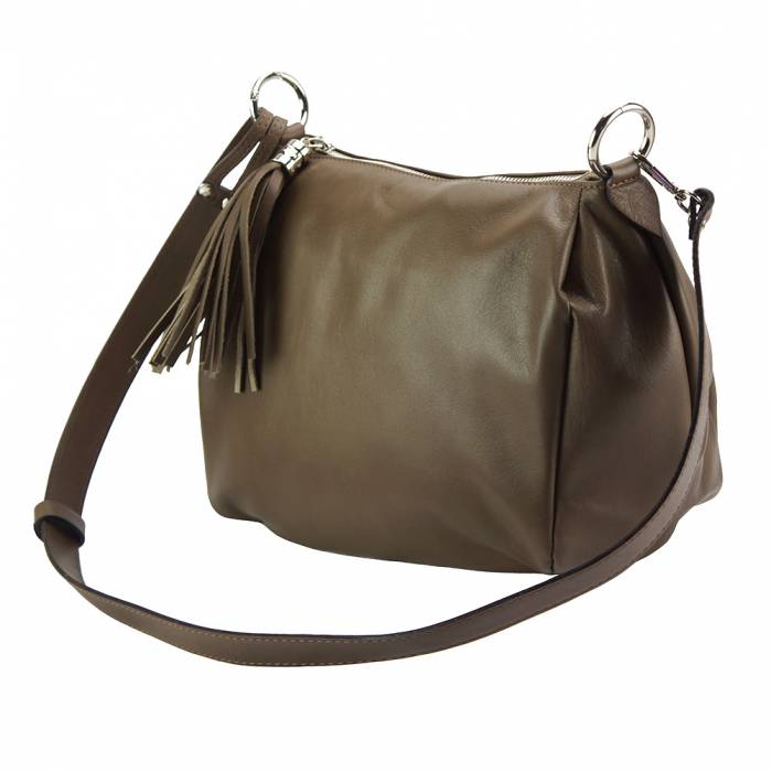 Italian Artisan Calfskin Leather Shoulder Handbag Made In Italy