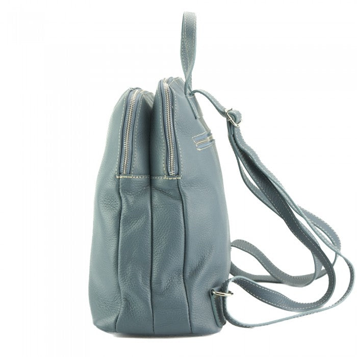 Italian Artisan Rachelle Unisex Handcrafted Backpack In Genuine Mucca Leather Made In Italy