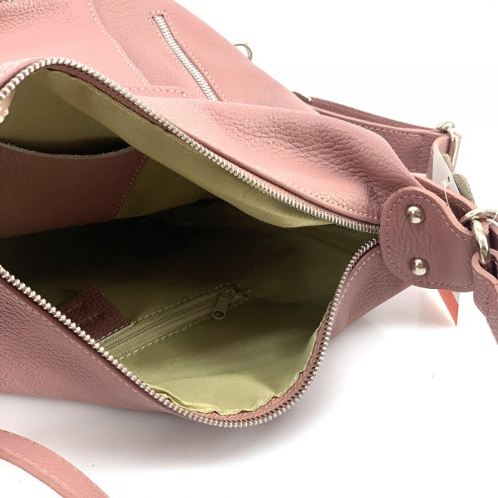 Italian Artisan Francesco Womens Handcrafted In Genuine Calfskin Leather Shoulder Handbag-Backpack Made In Italy