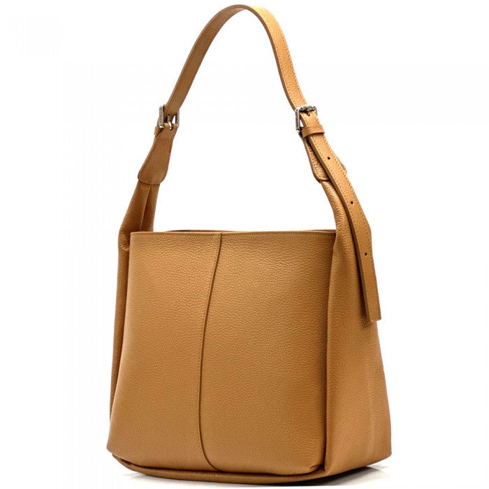 Italian Artisan Angelina Womens Handcrafted Tote Leather Handbag with Adjustable Handle Made In Italy