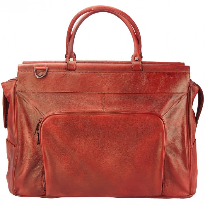 Italian Artisan Francesco Unisex Vintage Leather Travel Bag Made In Italy