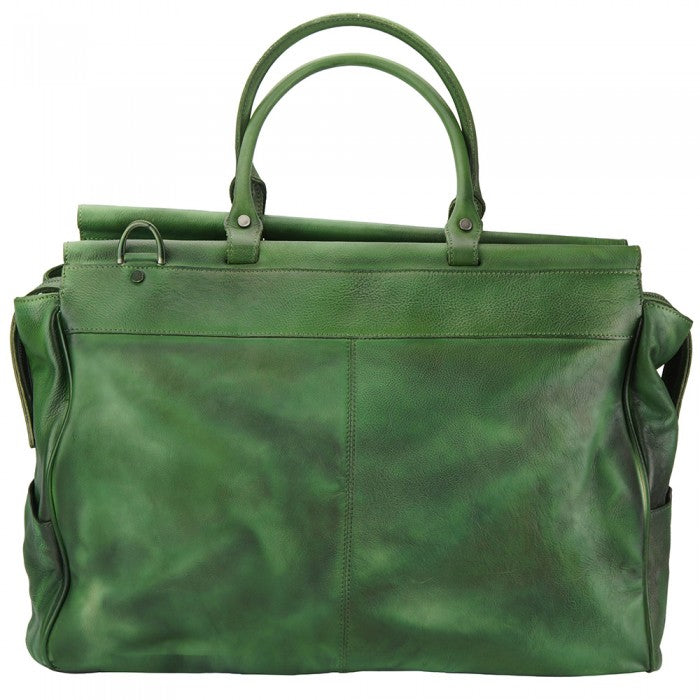 Italian Artisan Francesco Unisex Vintage Leather Travel Bag Made In Italy