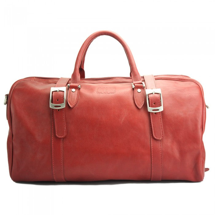 Italian Artisan Fortunato Unisex Leather Travel Bag Made In Italy