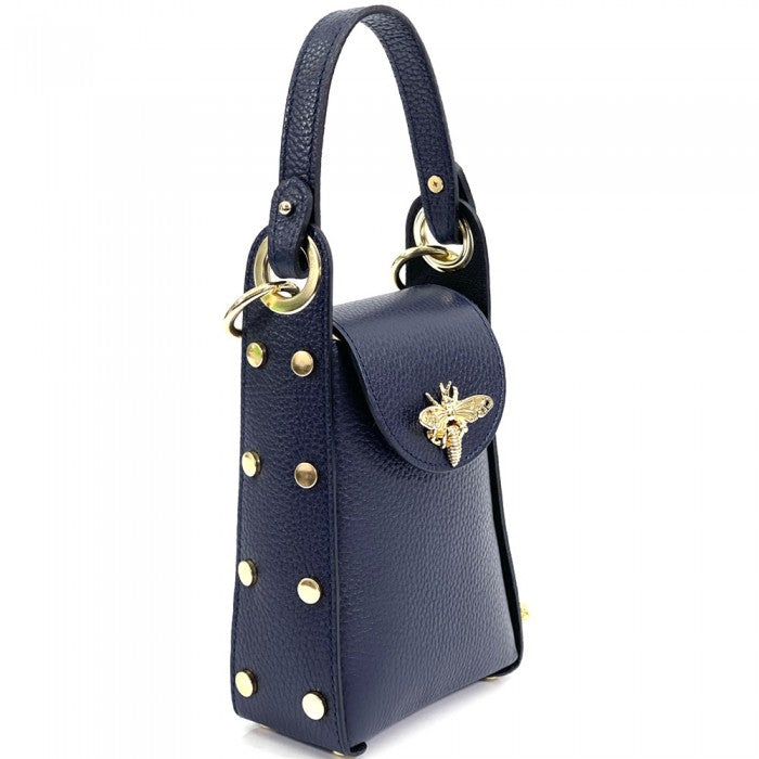 Italian Artisan Beatrice Handcrafted Shoulder Handbag In Genuine Calfskin Leather Made In Italy