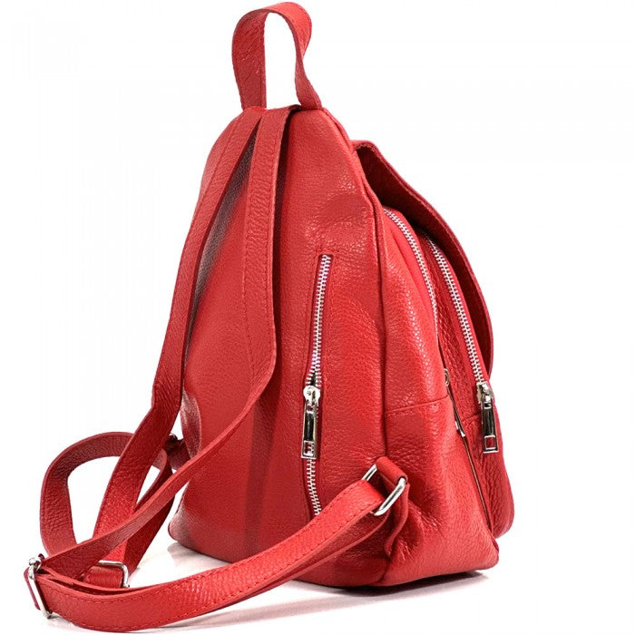 Italian Artisan Mattia Unisex Handcrafted Backpack In Genuine Soft Calfskin Leather Made In Italy
