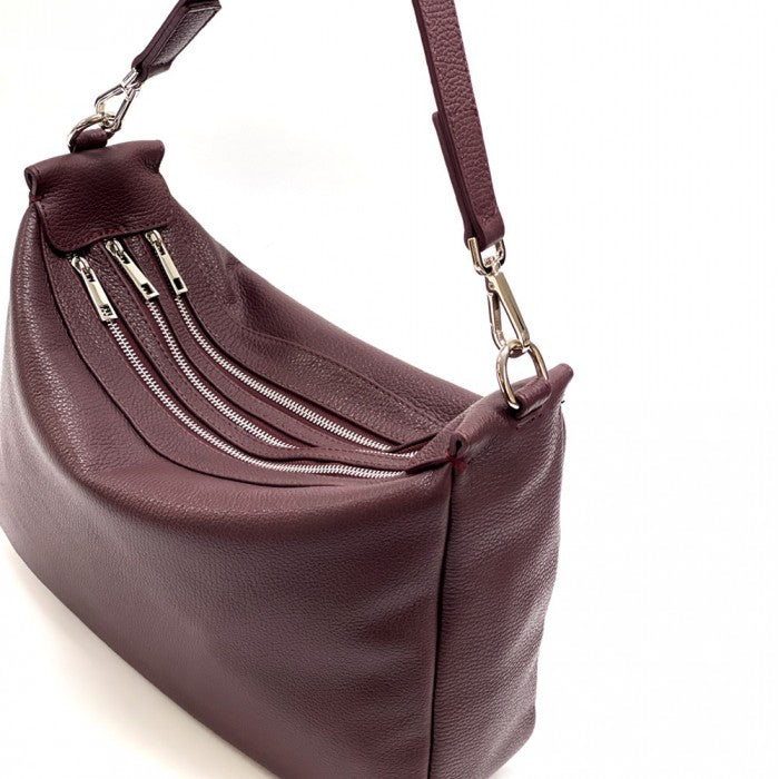 Italian Artisan Serena Calfskin Soft Leather Shoulder Bag Made In Italy
