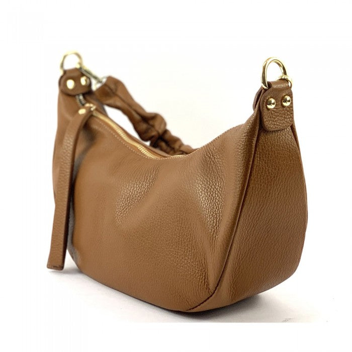 Italian Artisan Vanessa Small Hobo Leather Bag Made In Italy Light Brown Oasisincentives.us