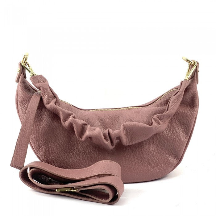 Italian Artisan Vanessa Small Hobo Leather Bag Made In Italy Antique Pink Oasisincentives.us