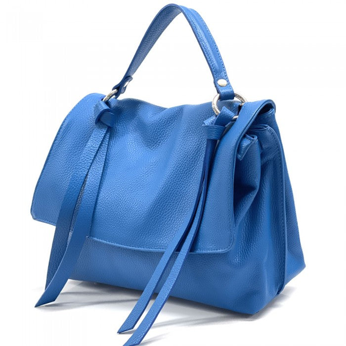 Italian Artisan Womens Handcrafted Freestyle Shoulder Handbag In Genuine Calfskin Leather Made In Italy