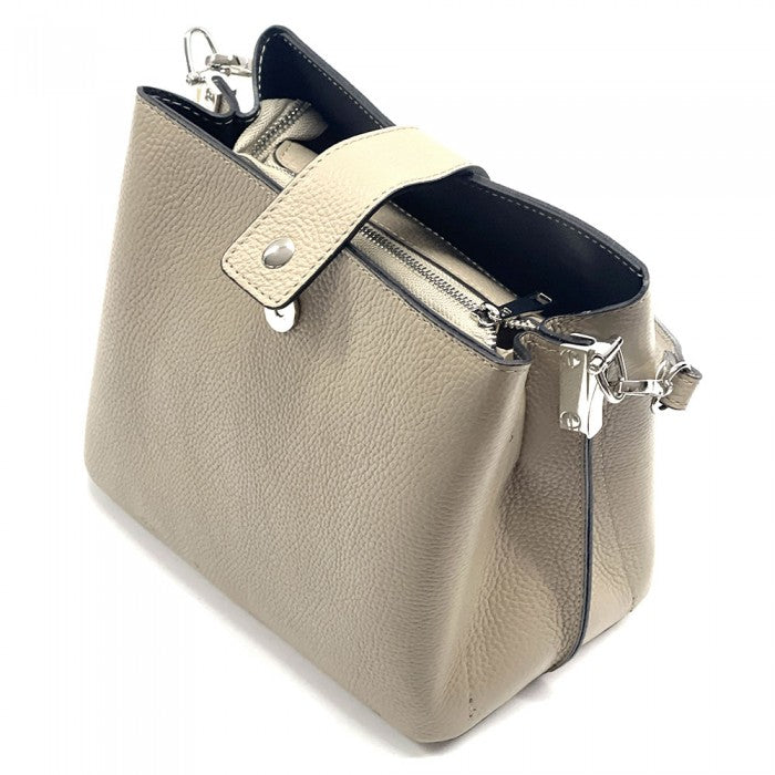 Italian Artisan Francesca Vegetable-Tanned Leather Shoulder Bag Made In Italy