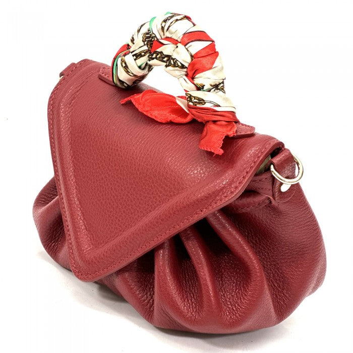 Italian Artisan Nina Shoulder-Crossbody Bag In Genuine Soft Calfskin Leather Made In Italy