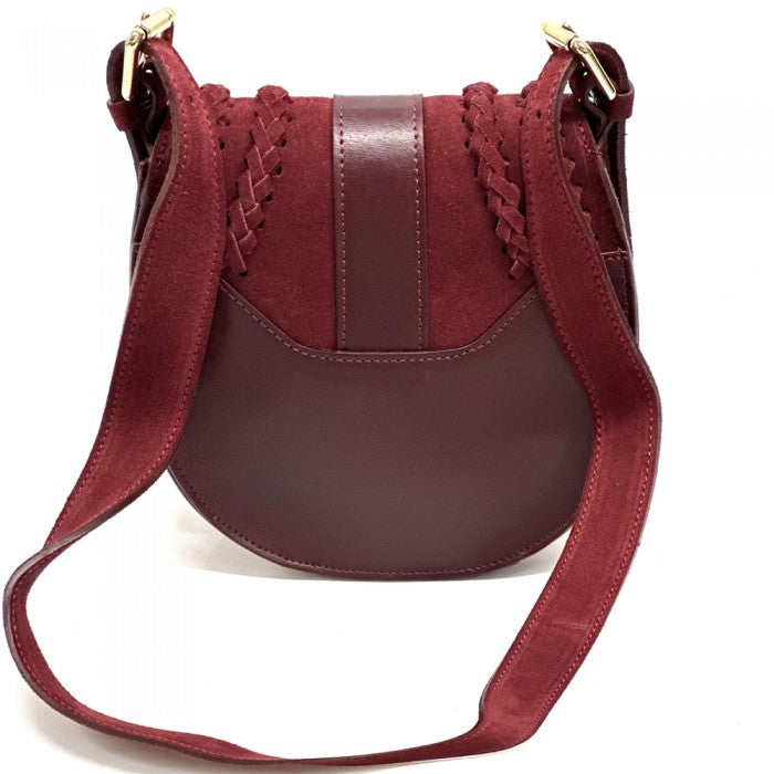 Italian Artisan Lara Vintage Suede Leather Messenger Bag Made In Italy
