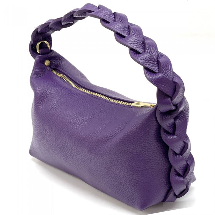 Italian Leather HOBO Shoulder Handbag, Made In Italy