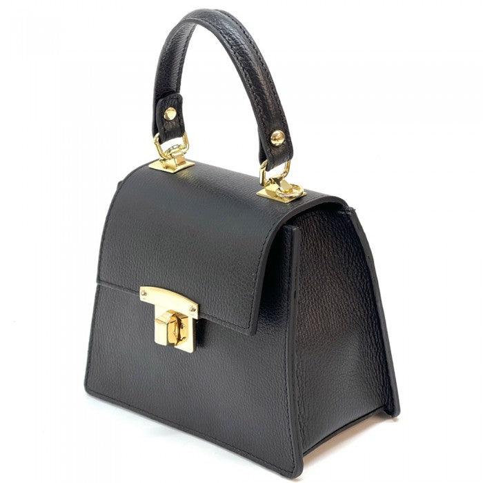 Italian Artisan Serena Handcrafted Leather Handbag Made In Italy Black available at-OASISINCENTIVES.US
