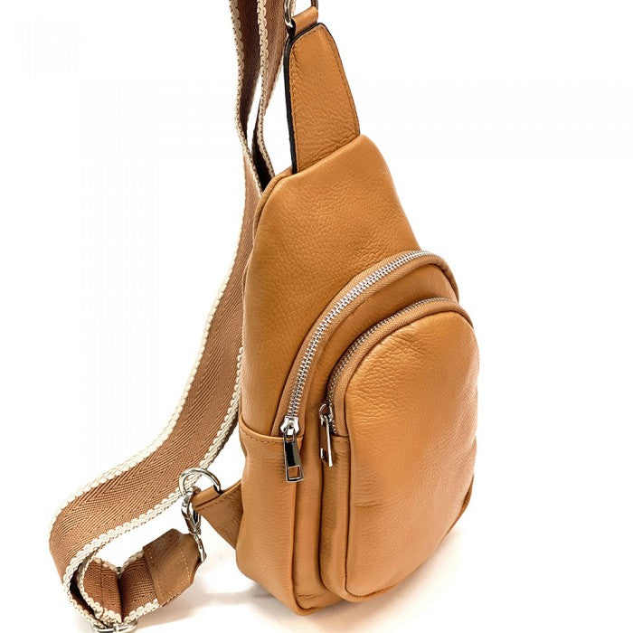 Italian Artisan Nerina Handcrafted Leather Single Shoulder Backpack Made In Italy