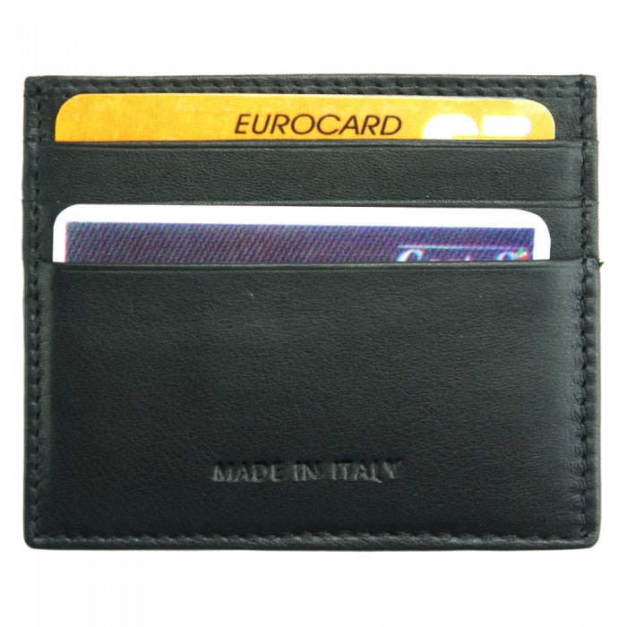 Italian Artisan Carla Calfskin Leather Credit Card Holder Made In Italy