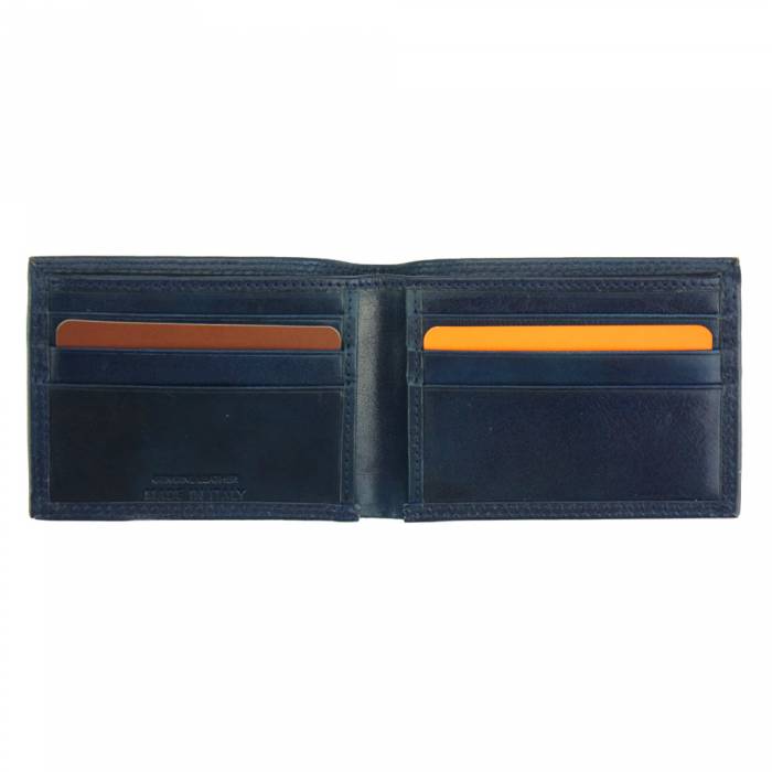Italian Artisan Ercole Vittorio Mens Calfskin  Leather Wallet Made In Italy