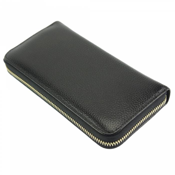 Italian Artisan Dario Unisex Soft Calfskin Leather Wallet with Zip Around Closure Made In Italy
