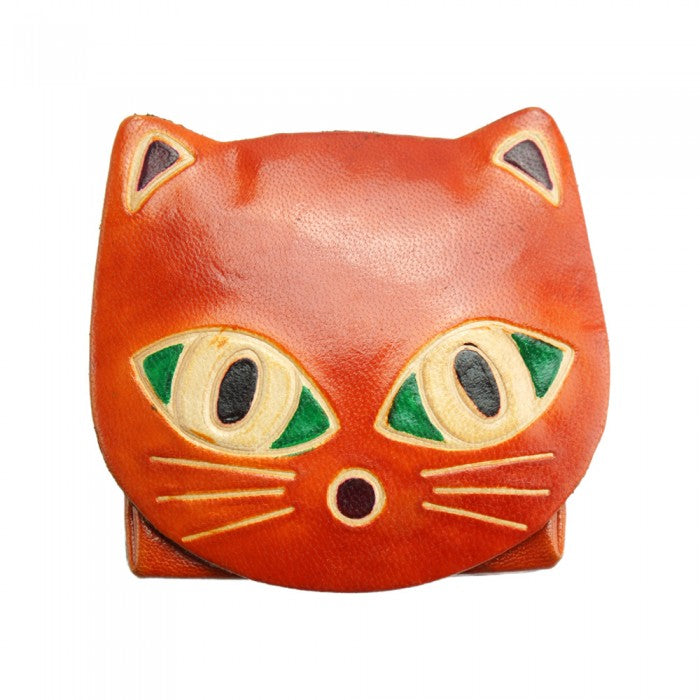 Italian Artisan Bella Handcrafted Leather Cat Coin Purse Made In Italy