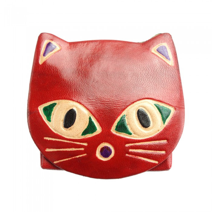Italian Artisan Bella Handcrafted Leather Cat Coin Purse Made In Italy