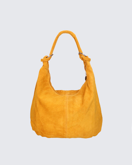 Italian Artisan Handcrafted Suede Leather Shoulder Shopper Bag | Made in Italy