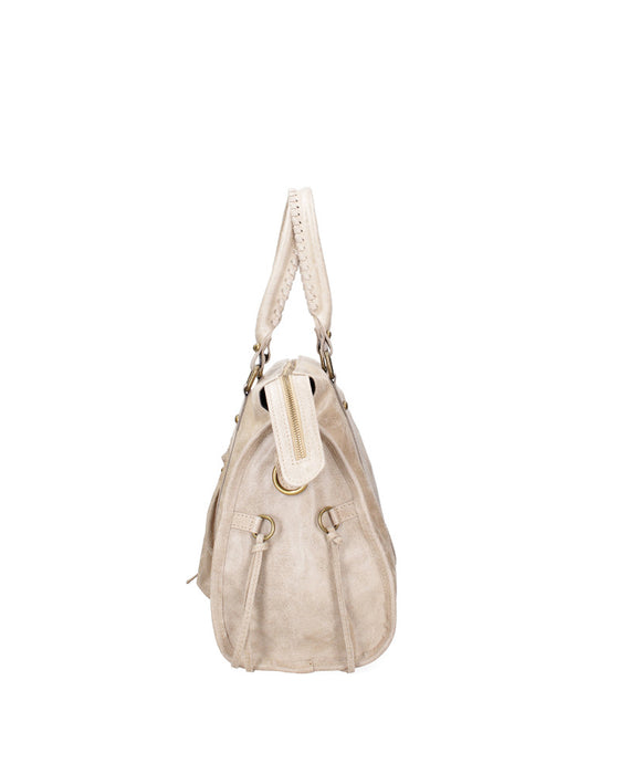 Italian Artisan Womens Handcrafted Luxury Suede Calf Leather Shoulder Handbag Made In Italy
