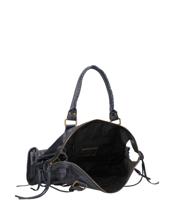 Italian Artisan Womens Handcrafted Luxury Suede Calf Leather Shoulder Handbag Made In Italy